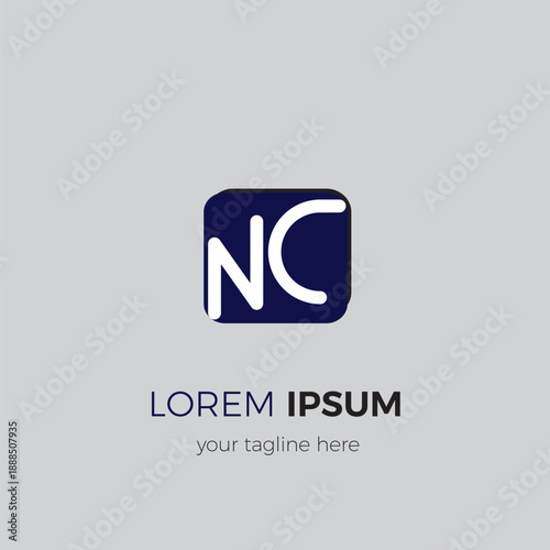 NC initial letter logo isolated in white with square shape object, great vector logo design template for your business, brand or company identity.