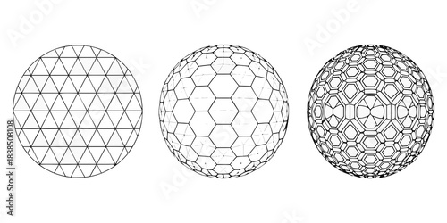 Three egg shaped diagrams illustrating increasing geometric complexity