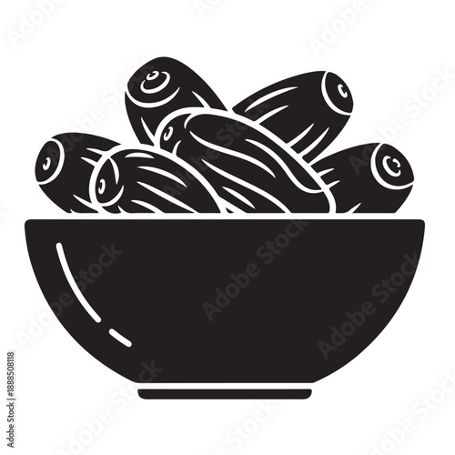 black and white illustration of a bowl filled with pickled cucumbers