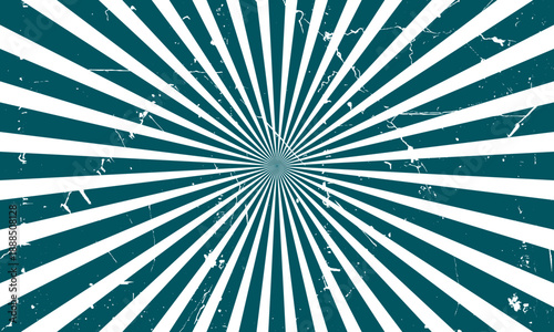 A template for cartoon comics. Blue curved rays for comics on a blue background. Pop art grunge style template for superhero text in comics, speech bubble, message. Vector EPS 10.