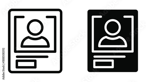 Identification card icon set