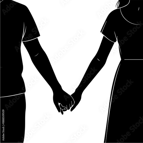 Couple holding hands Vector