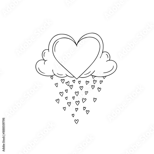 Intertwined hearts with delicate drops Vector