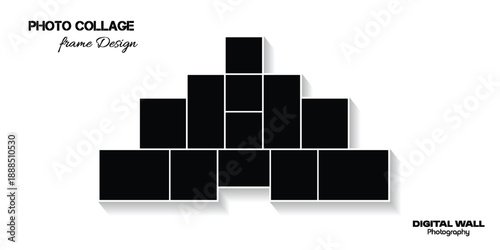 Minimal abstract collage of pictures and photos frames for digital gallery
