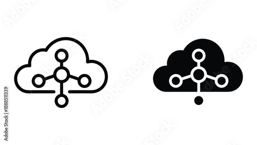 Cloud network connection icon set