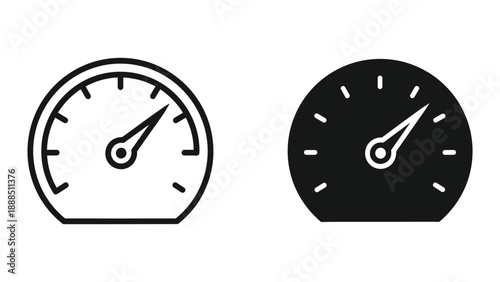 Speedometer icon set in simple style