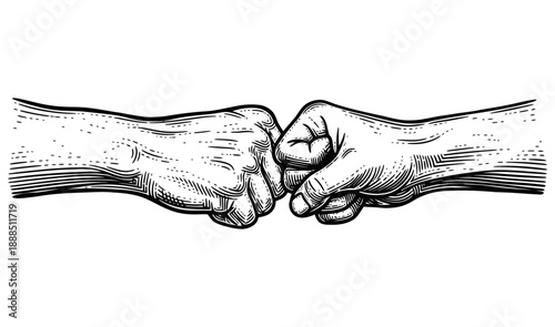 FIST BUMP SIGN HAND DRAWN