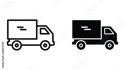 Delivery truck icon set