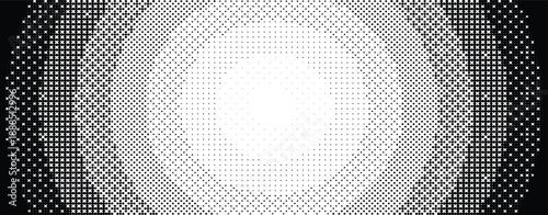 radial pixelated gradient texture black and white dithered 