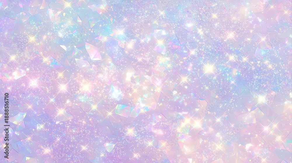 Fototapeta premium きらめく粒子と結晶が舞う幻想的な宇宙背景