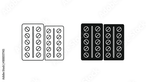 Two stacks of dominoes one outlined and one solid a black silhouette