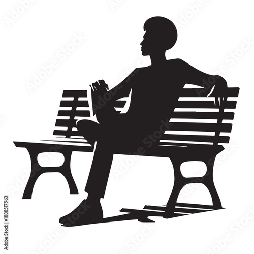 Black taking a break Silhouette Silhouette Vector, High Quality Illustration on White Background