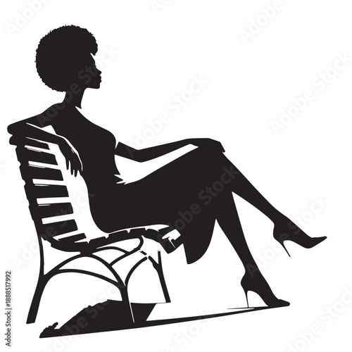 Black taking a break Silhouette Silhouette Vector, High Quality Illustration on White Background