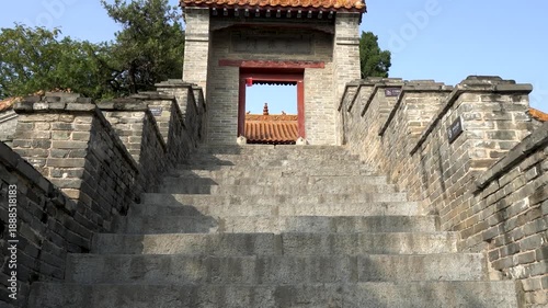 Taiqing Palace Ruins (Laojun Terrace) of Mingdao Temple in Luyi County, Zhoukou City, Henan Province. It was built to commemorate Laozi's preaching and teaching. 