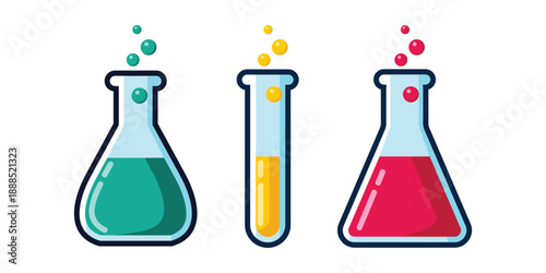 collection of chemical tube illustrations