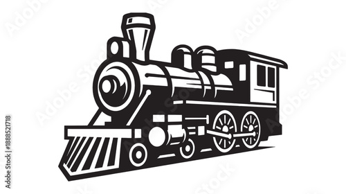 vintage steam locomotive vector illustration
