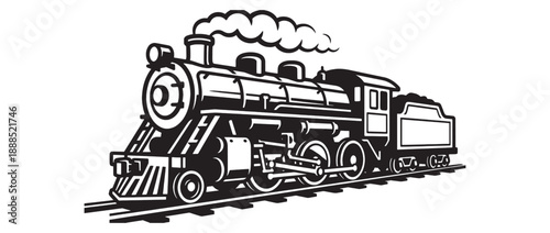 vintage steam locomotive vector illustration