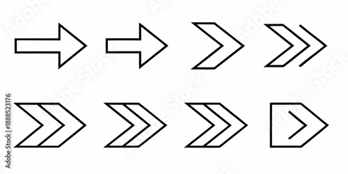 A series of black and white arrows pointing to the right