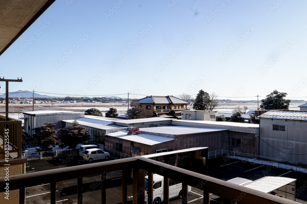 Fototapeta premium Snow-covered rural village in Japan during winter