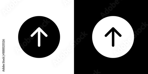 丸に上矢印・ページトップのシンプルアイコン（ベクター）