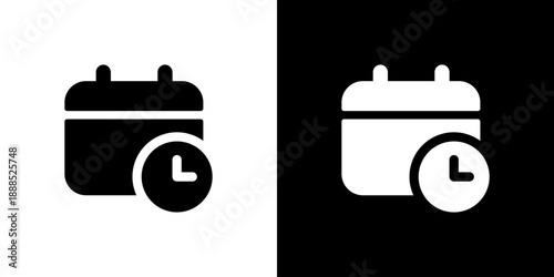 カレンダーと時計のアイコン