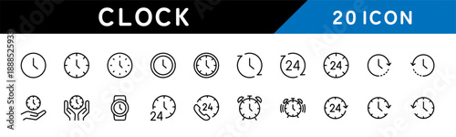 時計・時間管理アイコン20セット（ベクター）