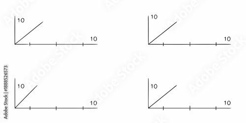 Four linear graphs on coordinate planes each with axes labeled to ten