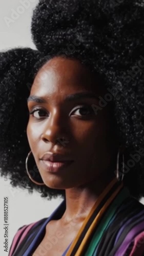 Wallpaper Mural Portrait of Confident African American Woman with Afro Hairstyle Torontodigital.ca