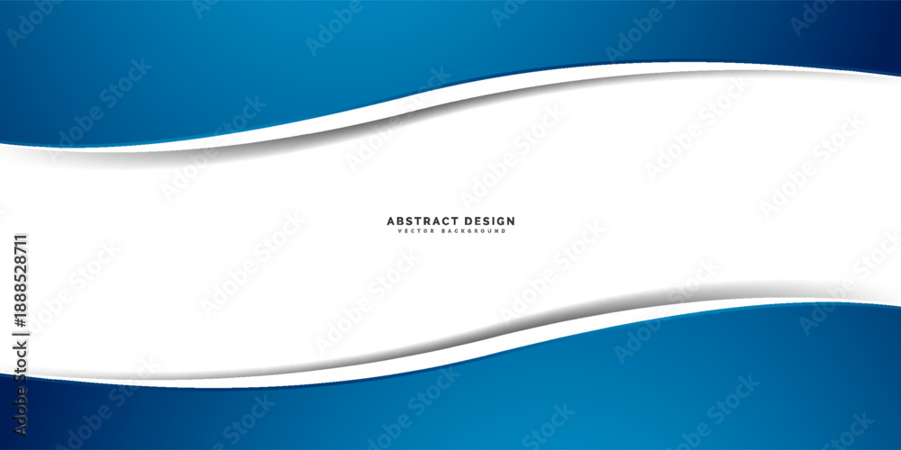 Obraz premium Blue Abstract Wave Design Banner With White Space For Modern Corporate Marketing And Digital Presentations.vector illustration eps10