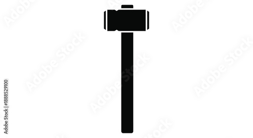 A minimalist depiction of a gavel rendered in solid black against a white background creating a striking silhouette high quality professional