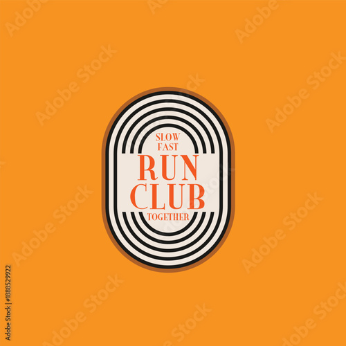 Slow Fast Running Club with Athletic Track Perfect for Print, Badge, etc