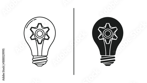 Creative idea with gear inside light bulb