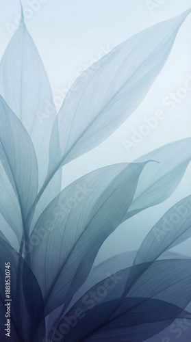 Soft Blue Leaves Macro