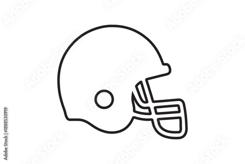 American football helmet line art icon with a facemask vector image on white background
