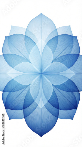 Geometric Blue Flower Mandala