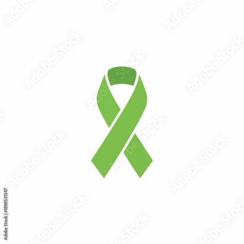 Bright Green Ribbon Awareness Symbol