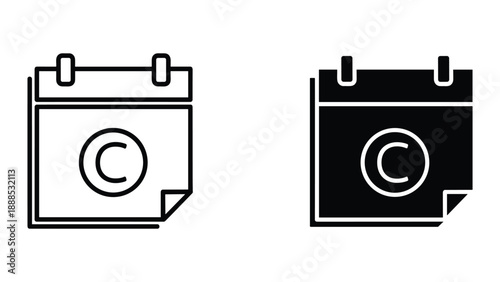 Copyright calendar icon set
