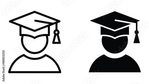Graduate icon set with simple design