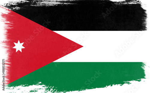 Vivid Hand Painted Flag of Jordan for Travel Education and Cultural Events