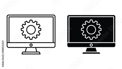 Computer monitor settings icon