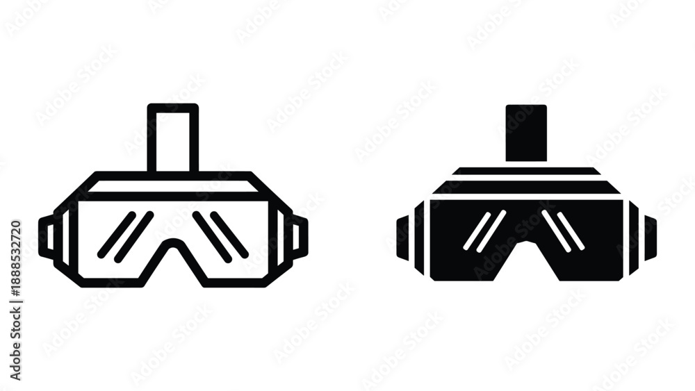 Obraz premium Virtual reality headset icon set