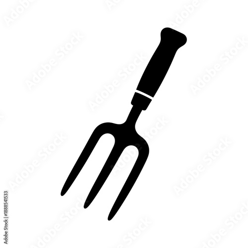 Silhouette of a Gardening Fork Hand Tool Plant Care Vector Graphic
