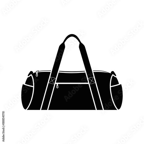 Silhouette of a Gym Bag Duffel Bag Workout Gear Vector Illustration