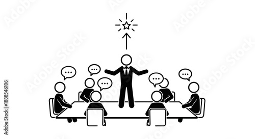 Business meeting with leader presenting ideas to team members.