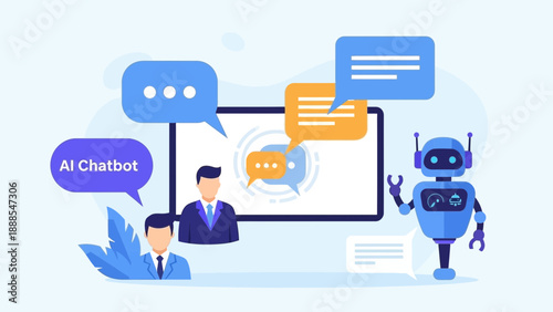 ai chatbot technology concept, customer service, online support
