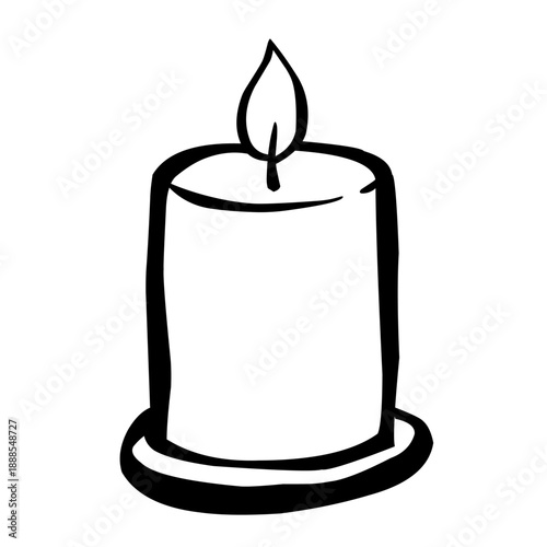 Decorative Candle in Hand Drawn Line Style for Mother’s Day