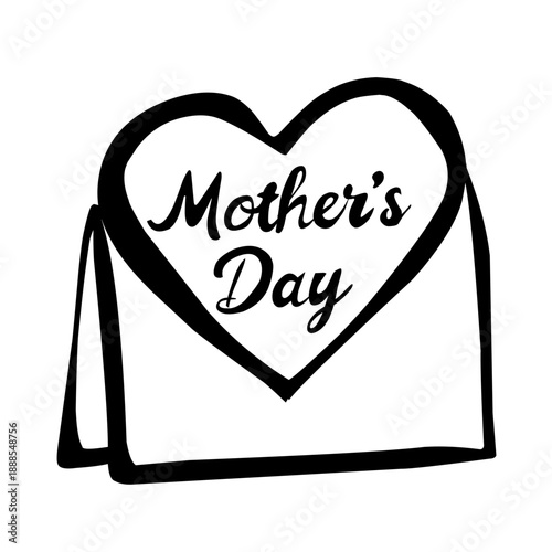 Mother’s Day Greeting Card in Hand Drawn Line Style