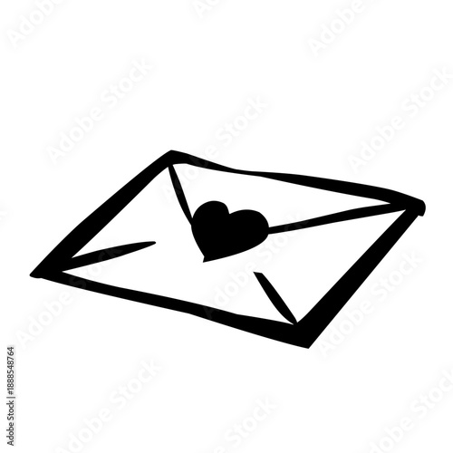 Love Envelope in Hand Drawn Line Style for Mother’s Day