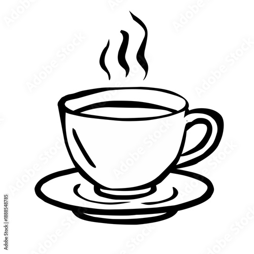 Coffee Cup in Hand Drawn Line Style for Cozy Moments
