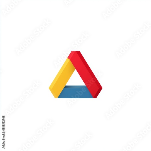 Colorful geometric shapes in primary colors forming an abstract triangular design ideal for modern artistic backgrounds